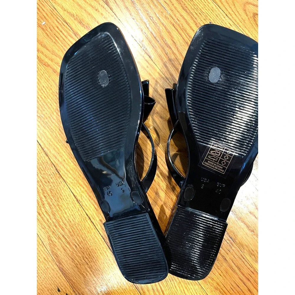 Jeffrey Campbell Sugary Black Flip Flop Jellies Sz 9